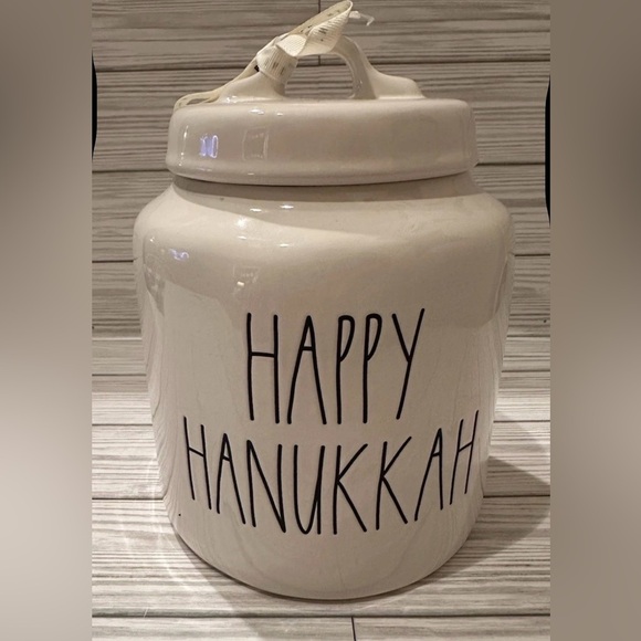 Happy Hanukkah Rae Dunn Cookie Jar (New) - Picture 1 of 6